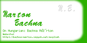 marton bachna business card